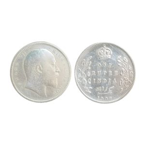 1907 Edward VII One Rupee Silver Coin – India