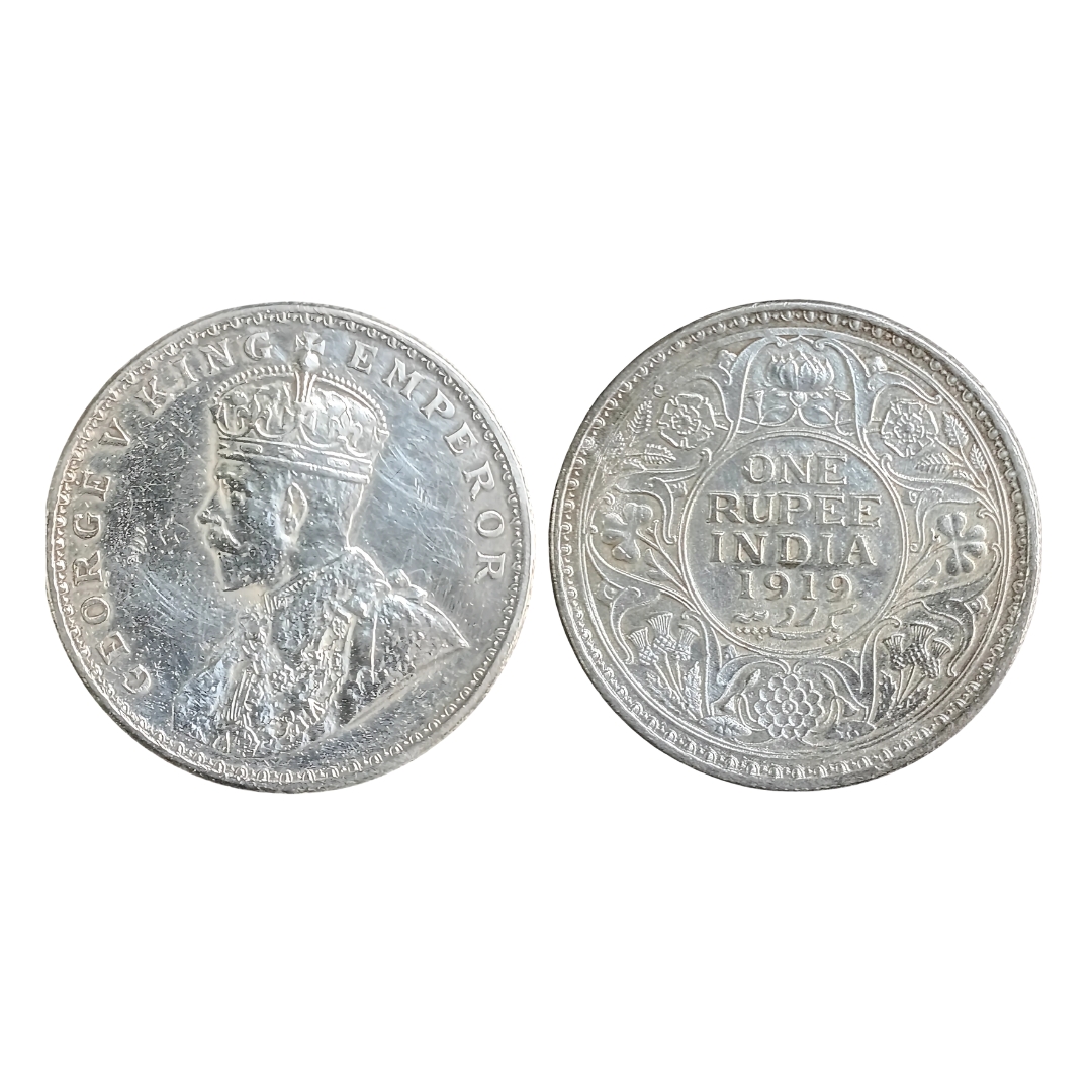 1919 British India Silver Coin – George V – Bombay Mint – XF Condition