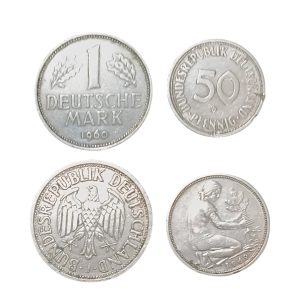 Set of Two German Coins – 1 Deutsche Mark (1960) & 50 Pfennig (1969)
