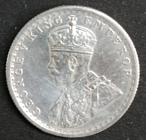 1936 British India Half Rupee Silver Coin – George V – Almost UNC