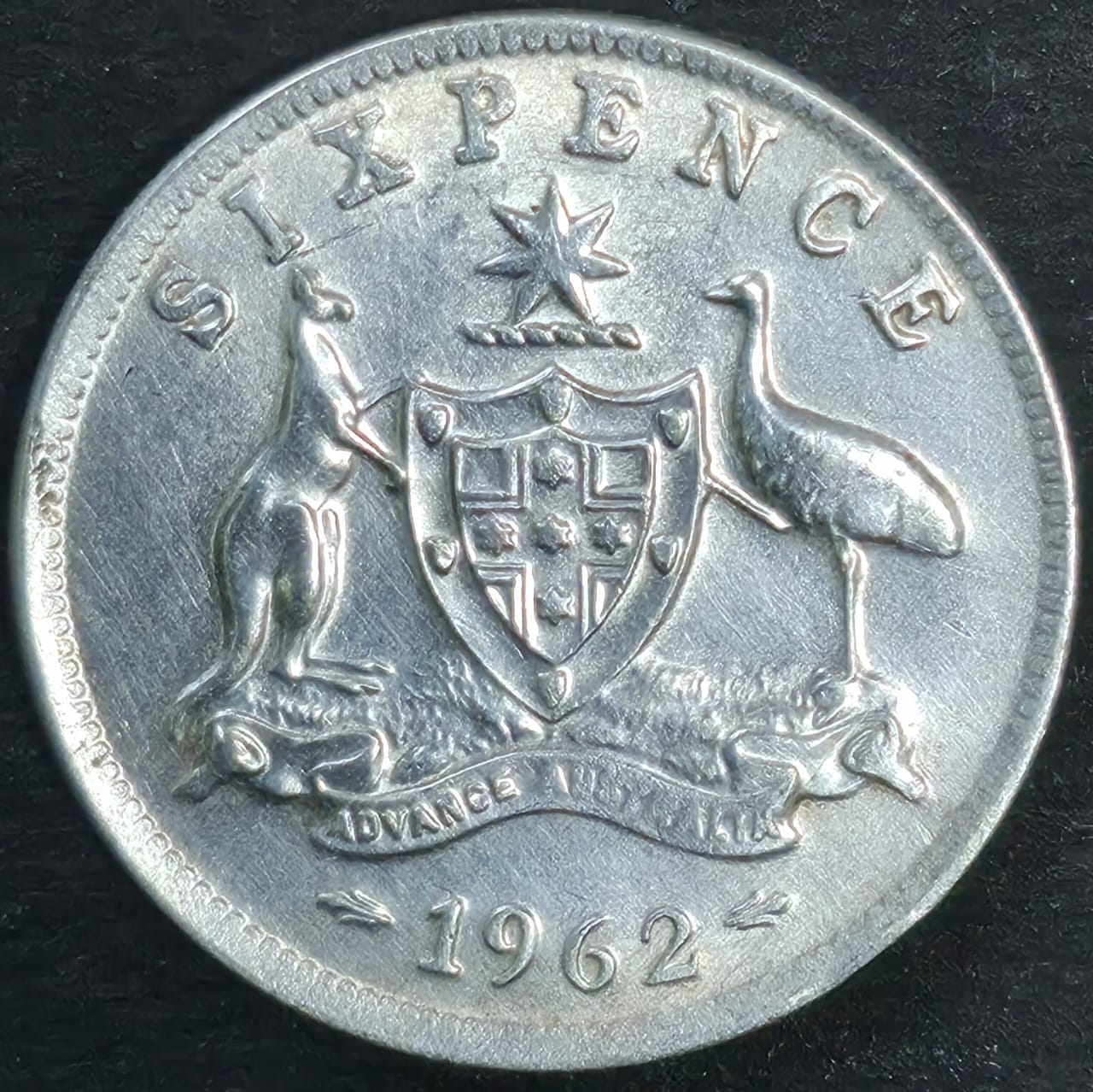 1962 Six Pence – Queen Elizabeth II – Australia – Vintage Silver Alloy Coin – $5 - Image 3