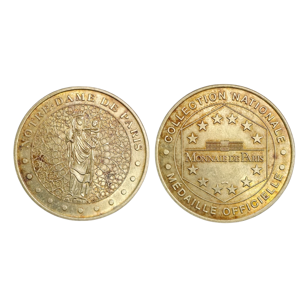 Casino Token & Yellow Medaille of Notre Dame Paris – $18