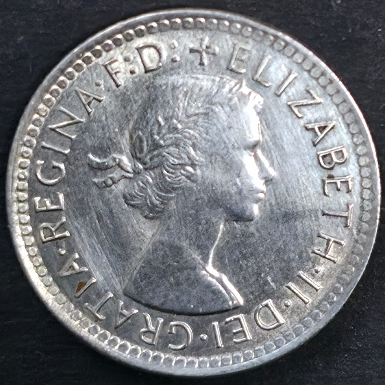 1962 Six Pence – Queen Elizabeth II – Australia – Vintage Silver Alloy Coin – $5 - Image 2