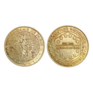 Casino Token & Yellow Medaille of Notre Dame Paris – $18