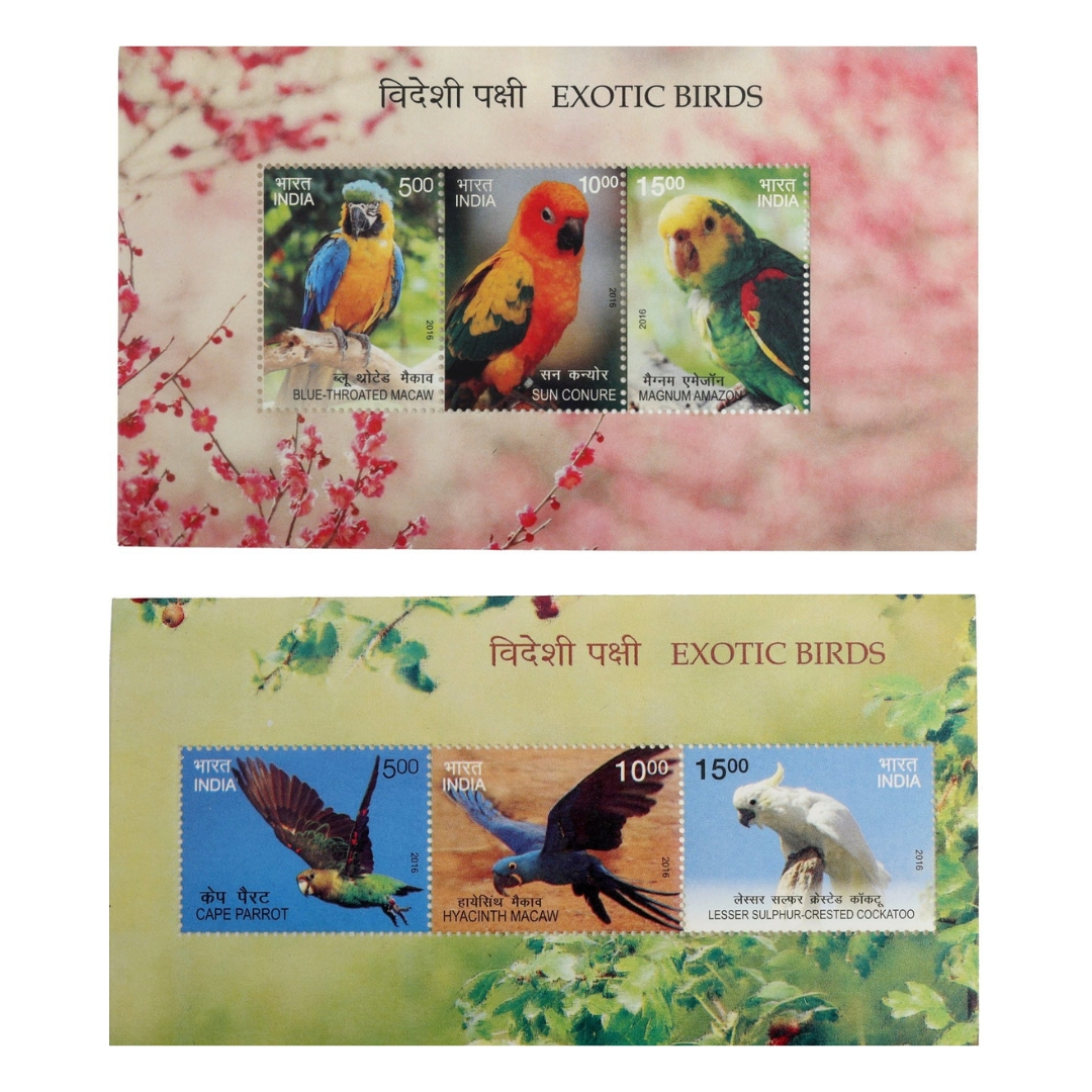Exotic Birds – Commemorative Stamp Sets (India, 2016) – $8