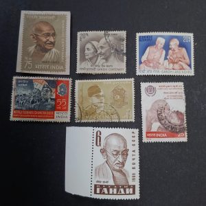 Exquisite and rare set of Gandhi and Subhash Chandra Bose stamps